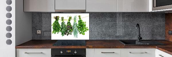 Cooker splashback Herbs on a string