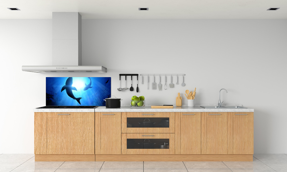 Kitchen splashback Two sharks