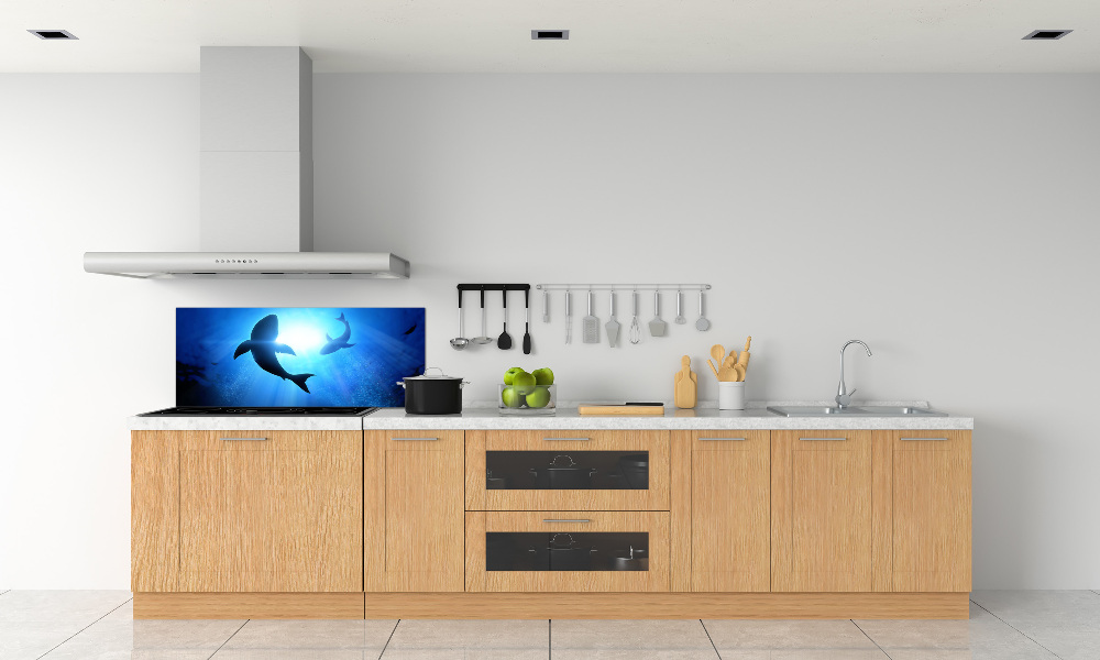 Kitchen splashback Two sharks