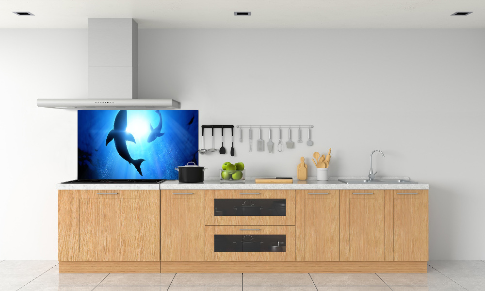 Kitchen splashback Two sharks