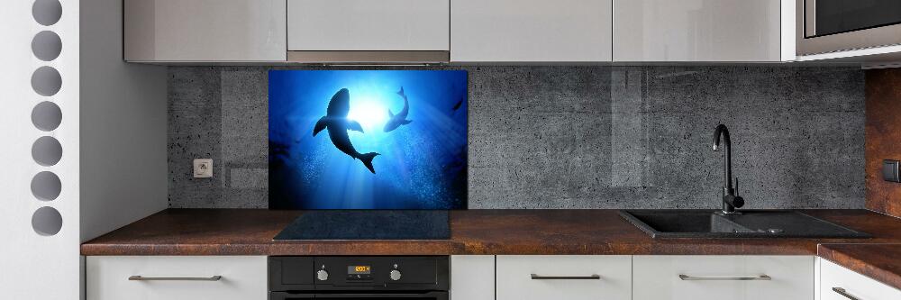 Kitchen splashback Two sharks