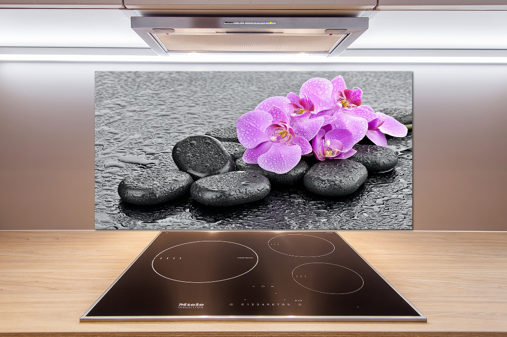 Cooker splashback Stones orchids