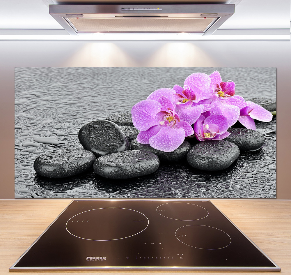 Cooker splashback Stones orchids