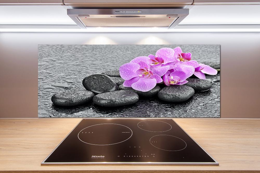 Cooker splashback Stones orchids