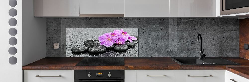 Cooker splashback Stones orchids