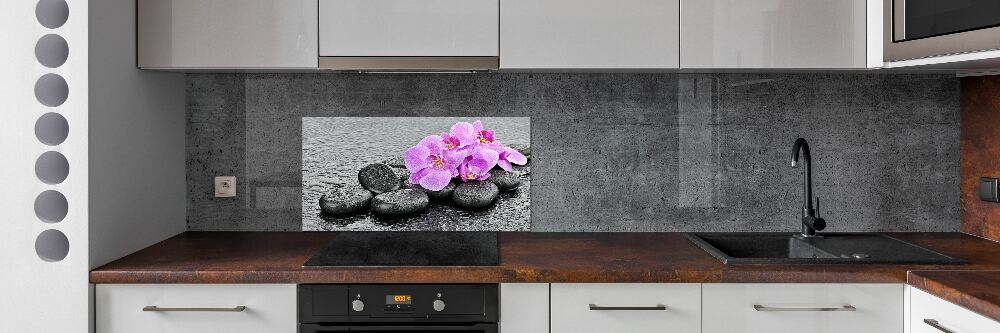 Cooker splashback Stones orchids