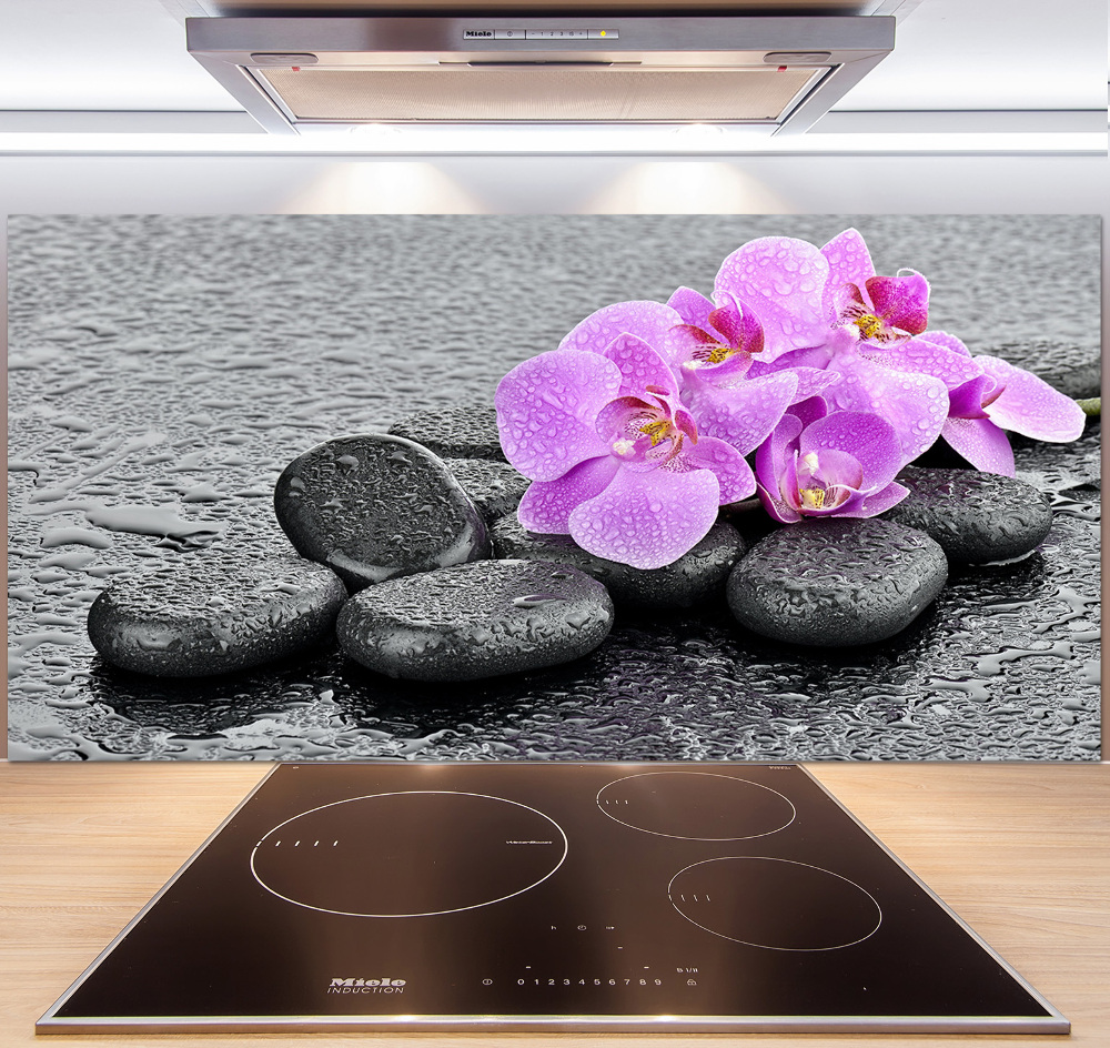 Cooker splashback Stones orchids