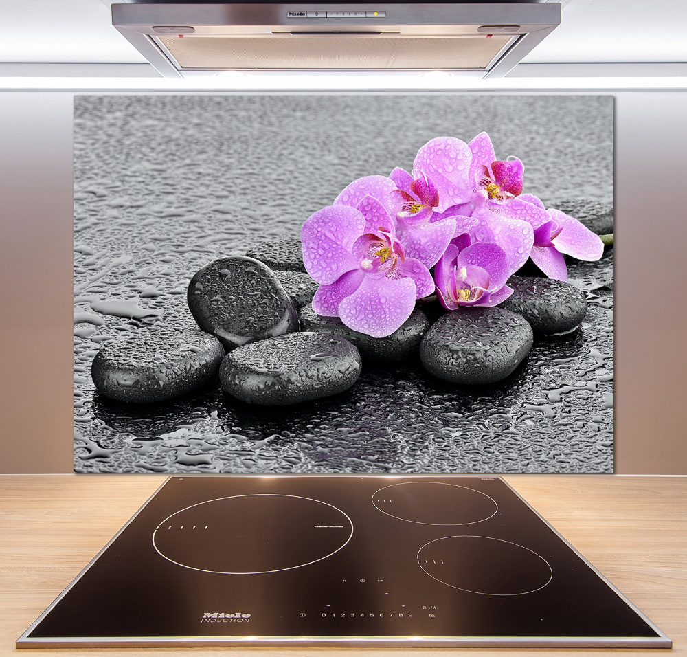 Cooker splashback Stones orchids