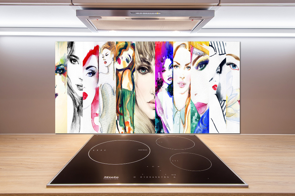 Cooker splashback Female portraits