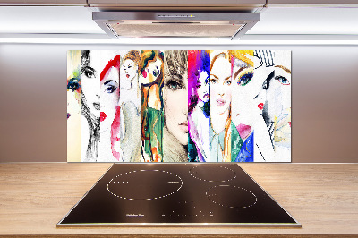 Cooker splashback Female portraits