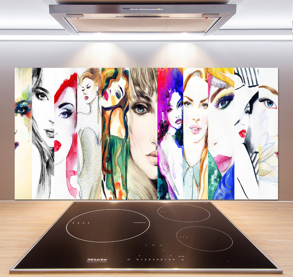 Cooker splashback Female portraits