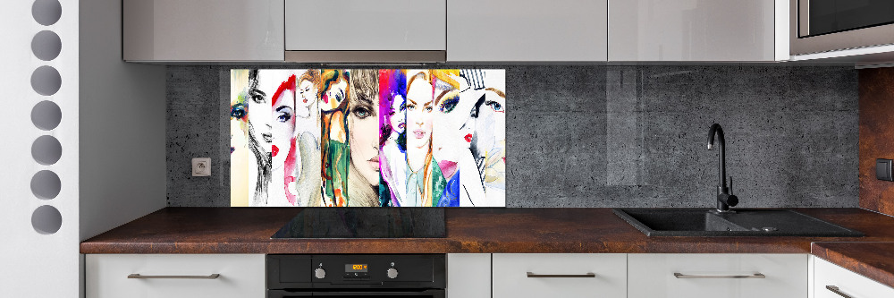 Cooker splashback Female portraits