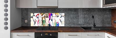 Cooker splashback Female portraits