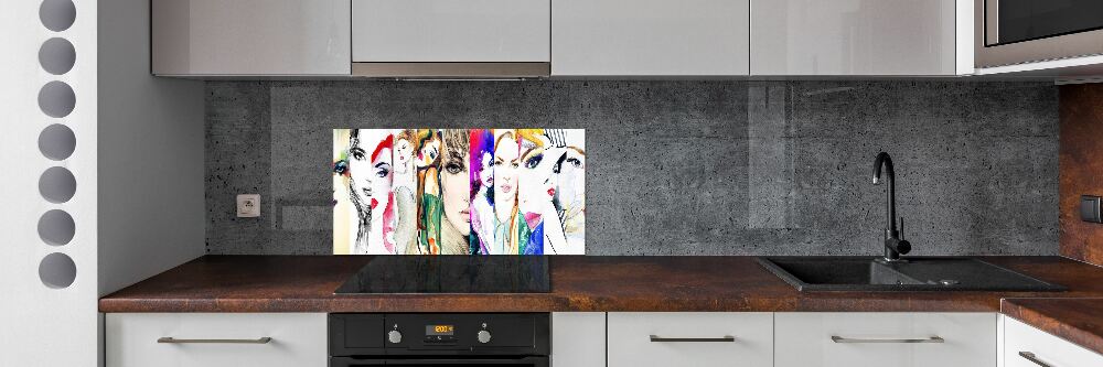 Cooker splashback Female portraits