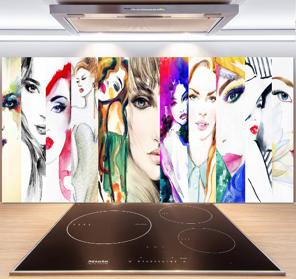 Cooker splashback Female portraits