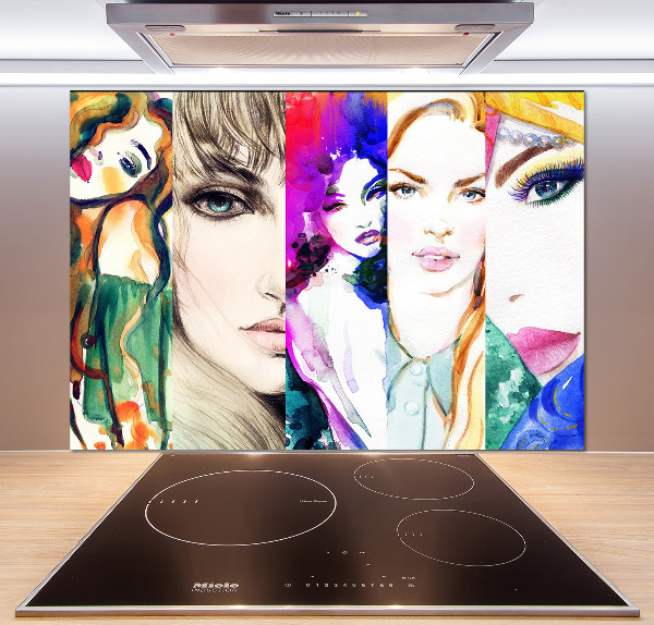 Cooker splashback Female portraits