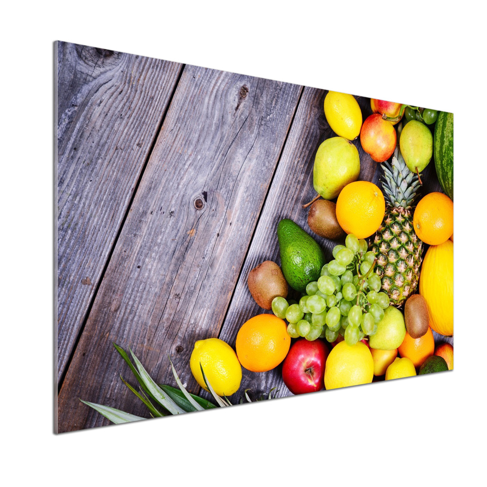 Kitchen splashback Fruit on wood