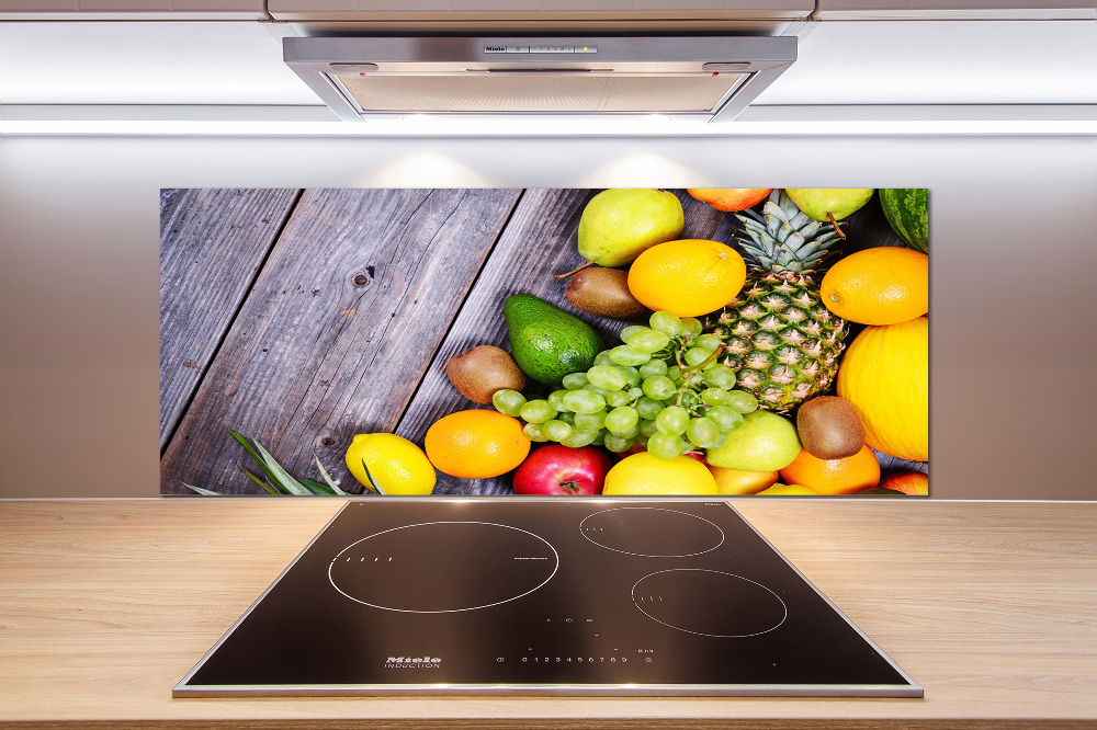 Kitchen splashback Fruit on wood