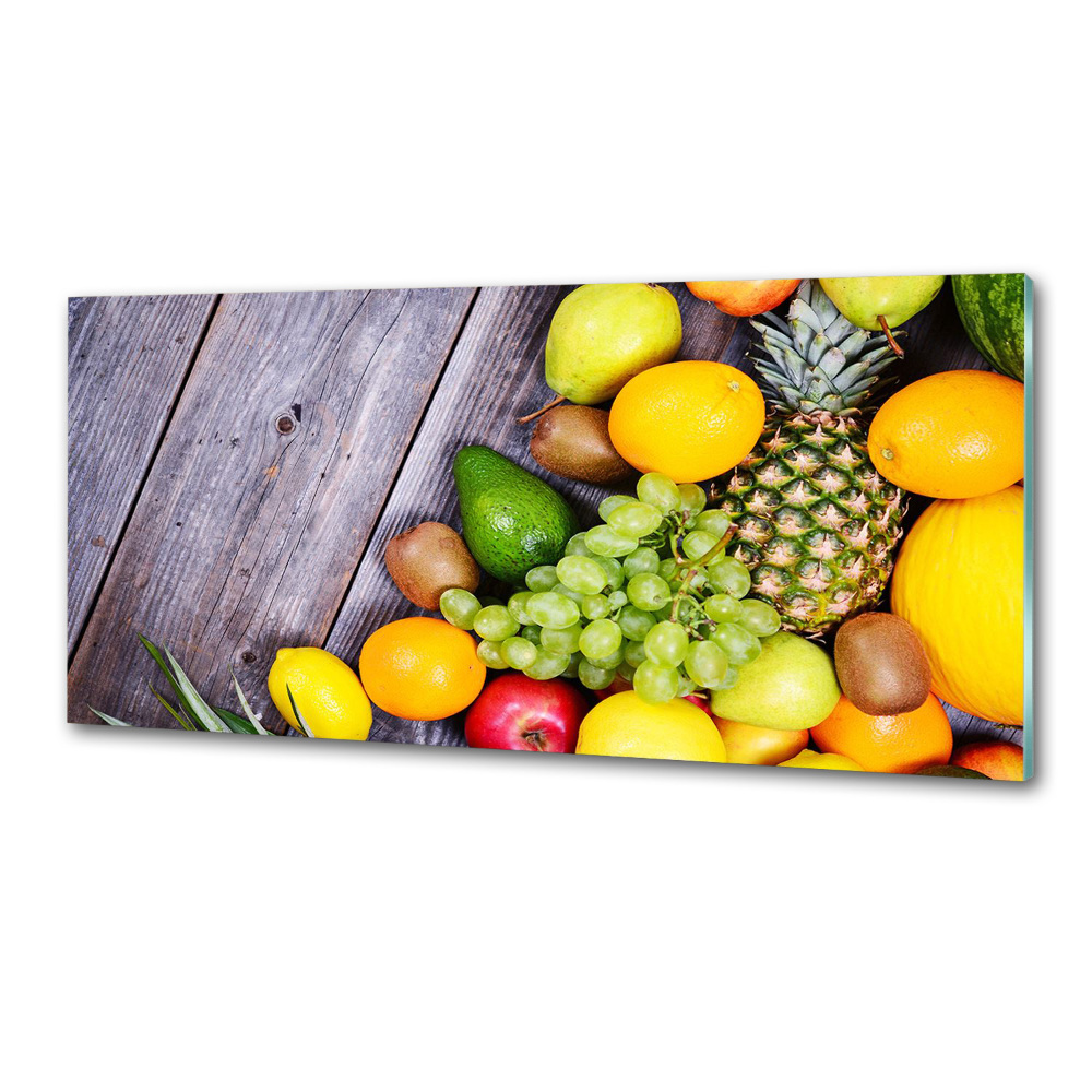 Kitchen splashback Fruit on wood