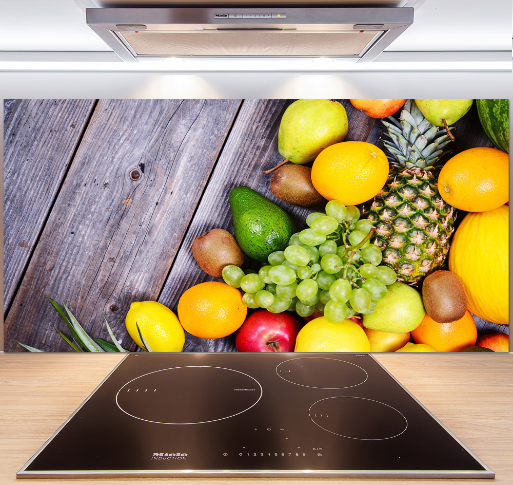 Kitchen splashback Fruit on wood