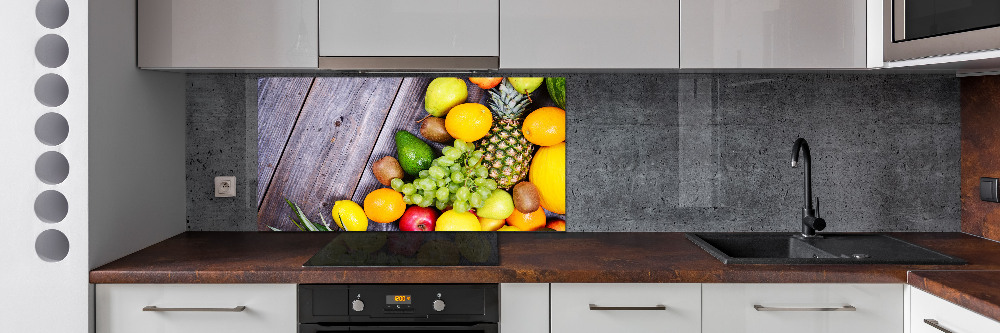 Kitchen splashback Fruit on wood