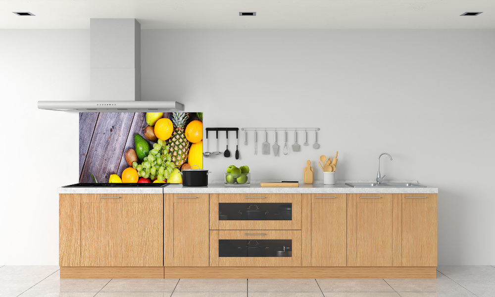 Kitchen splashback Fruit on wood