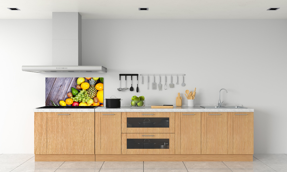 Kitchen splashback Fruit on wood