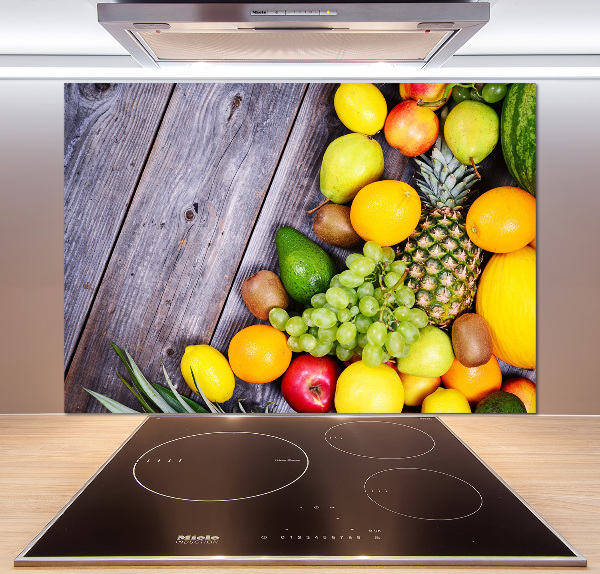 Kitchen splashback Fruit on wood