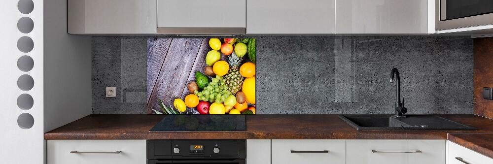 Kitchen splashback Fruit on wood