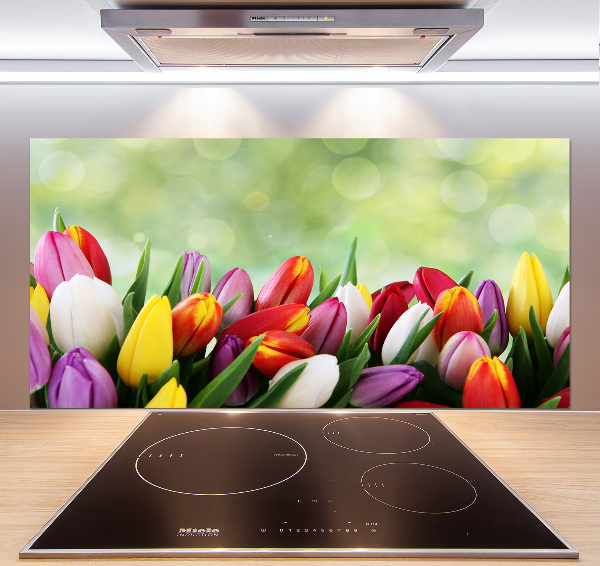 Cooker splashback Colorful tulips