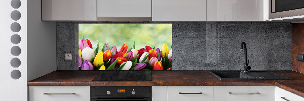 Cooker splashback Colorful tulips