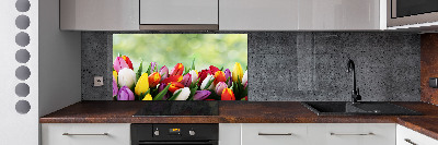 Cooker splashback Colorful tulips