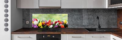 Cooker splashback Colorful tulips