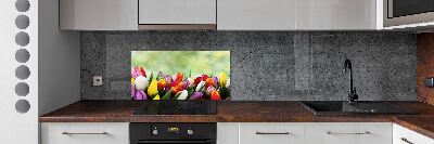 Cooker splashback Colorful tulips