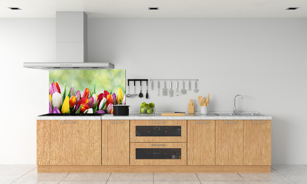 Cooker splashback Colorful tulips