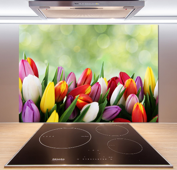 Cooker splashback Colorful tulips