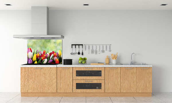 Cooker splashback Colorful tulips