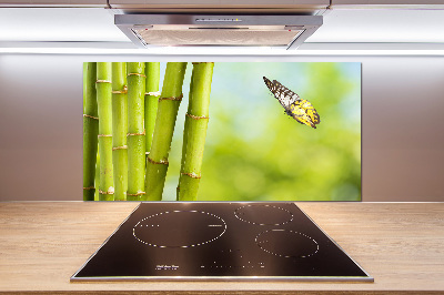 Cooker splashback Bamboo and butterfly