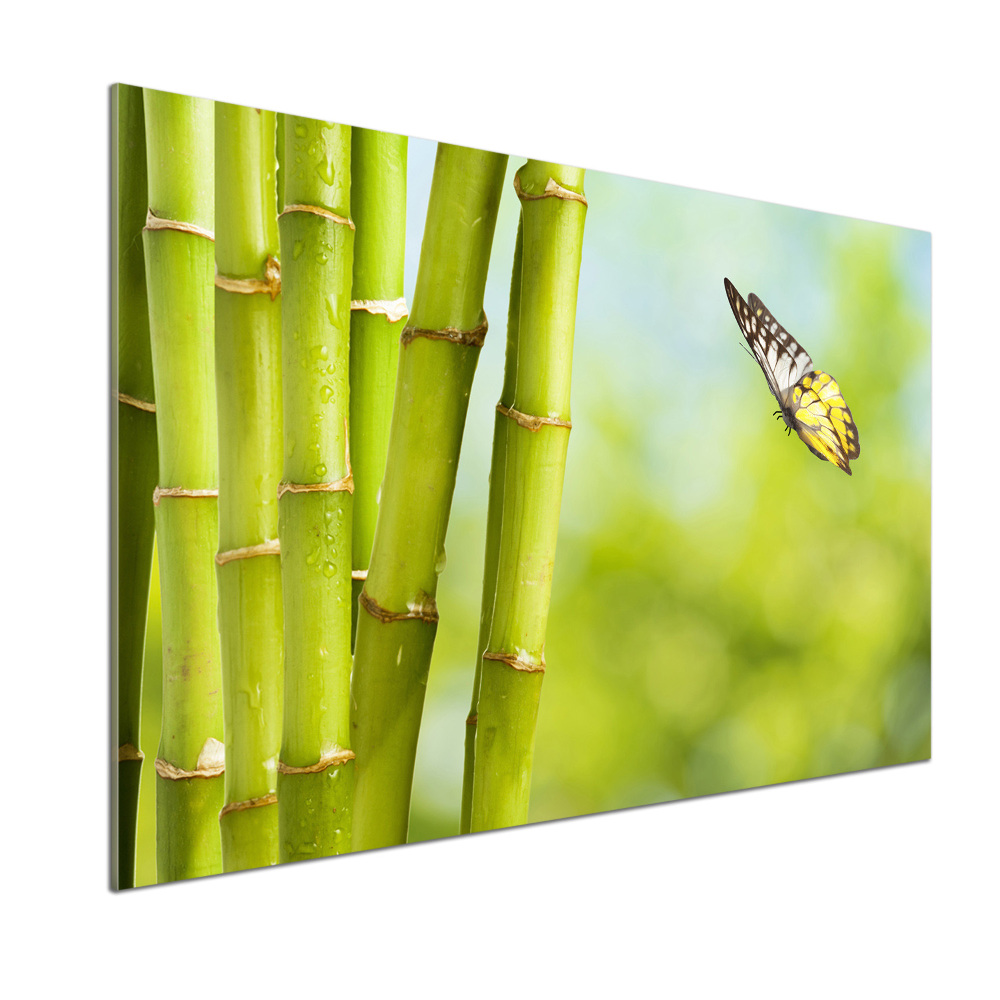 Cooker splashback Bamboo and butterfly