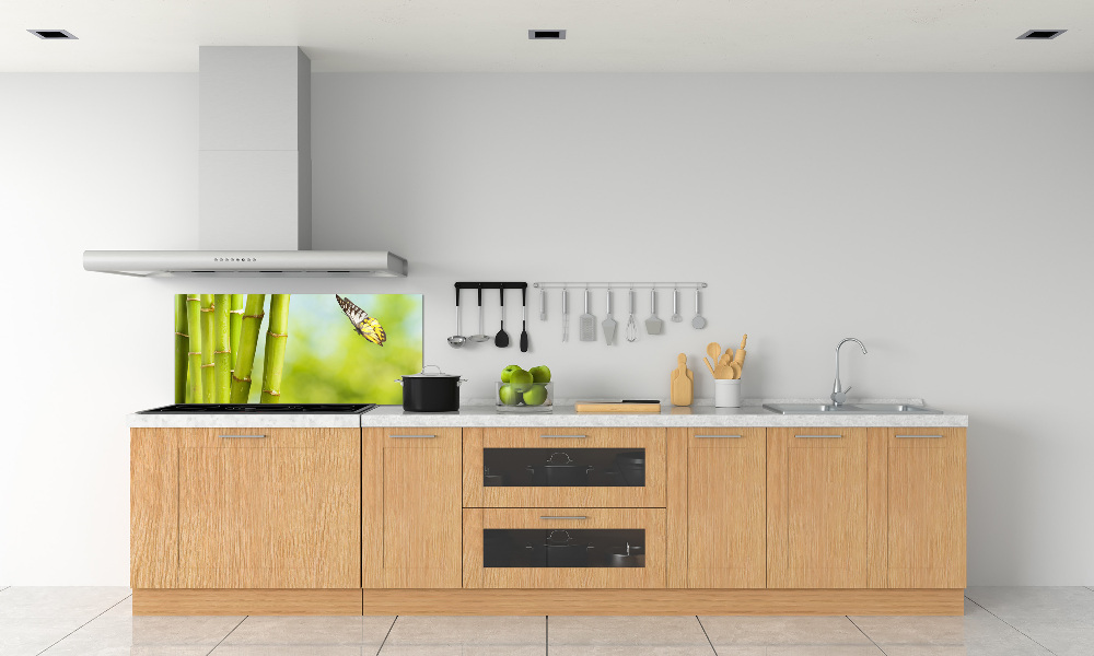 Cooker splashback Bamboo and butterfly