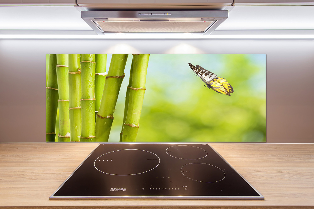 Cooker splashback Bamboo and butterfly