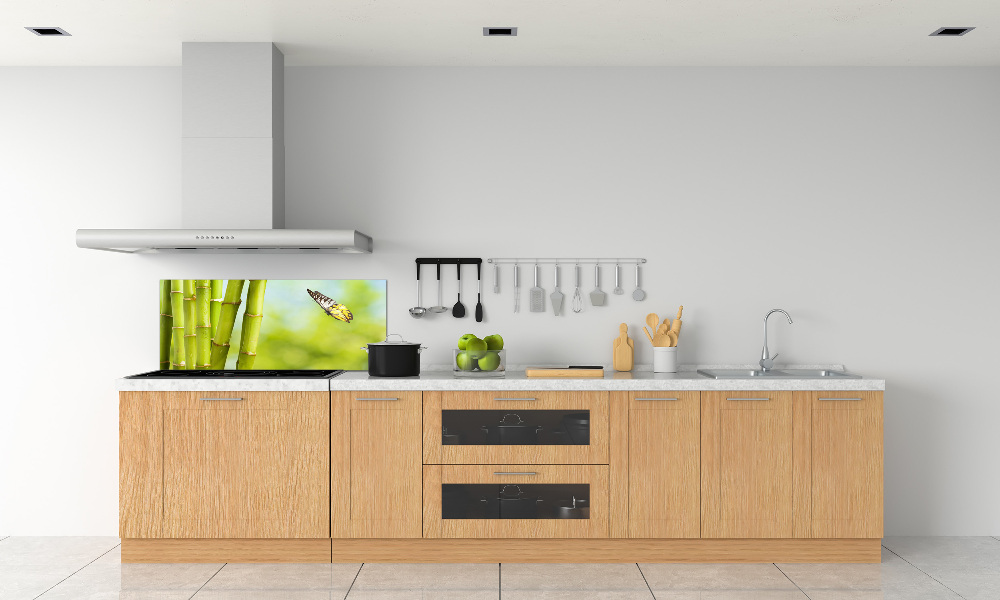 Cooker splashback Bamboo and butterfly