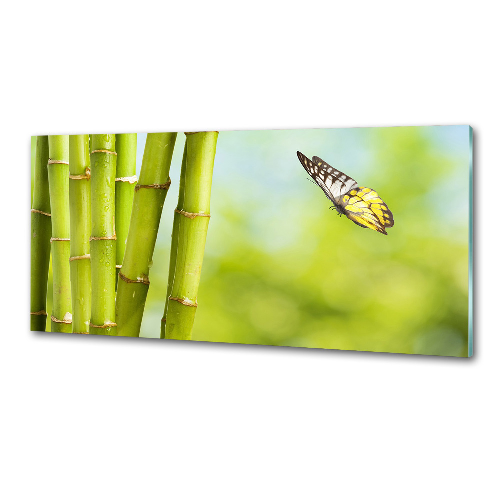 Cooker splashback Bamboo and butterfly