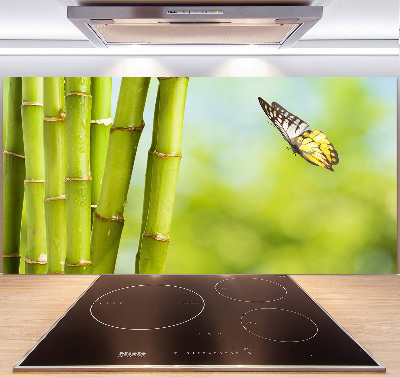 Cooker splashback Bamboo and butterfly