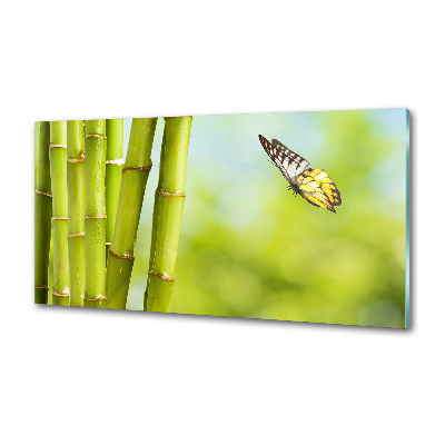 Cooker splashback Bamboo and butterfly