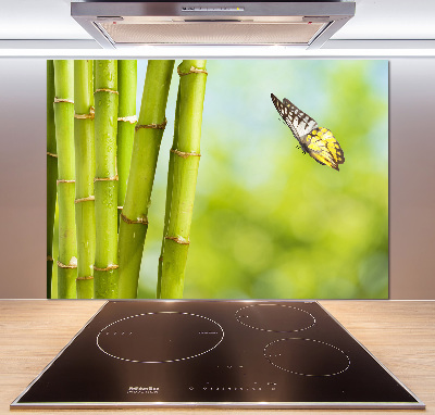 Cooker splashback Bamboo and butterfly