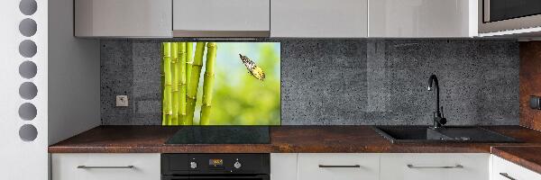 Cooker splashback Bamboo and butterfly