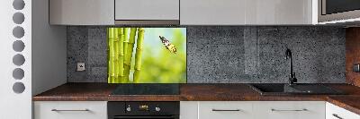 Cooker splashback Bamboo and butterfly