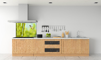 Cooker splashback Bamboo and butterfly