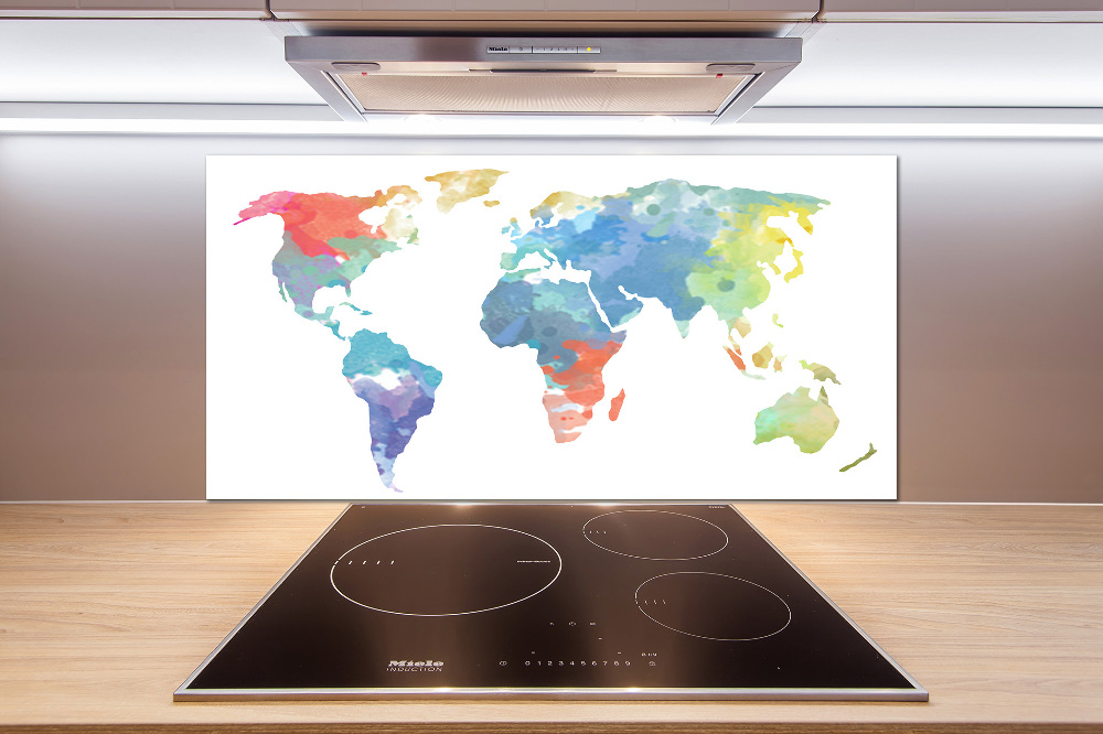 Cooker splashback world map